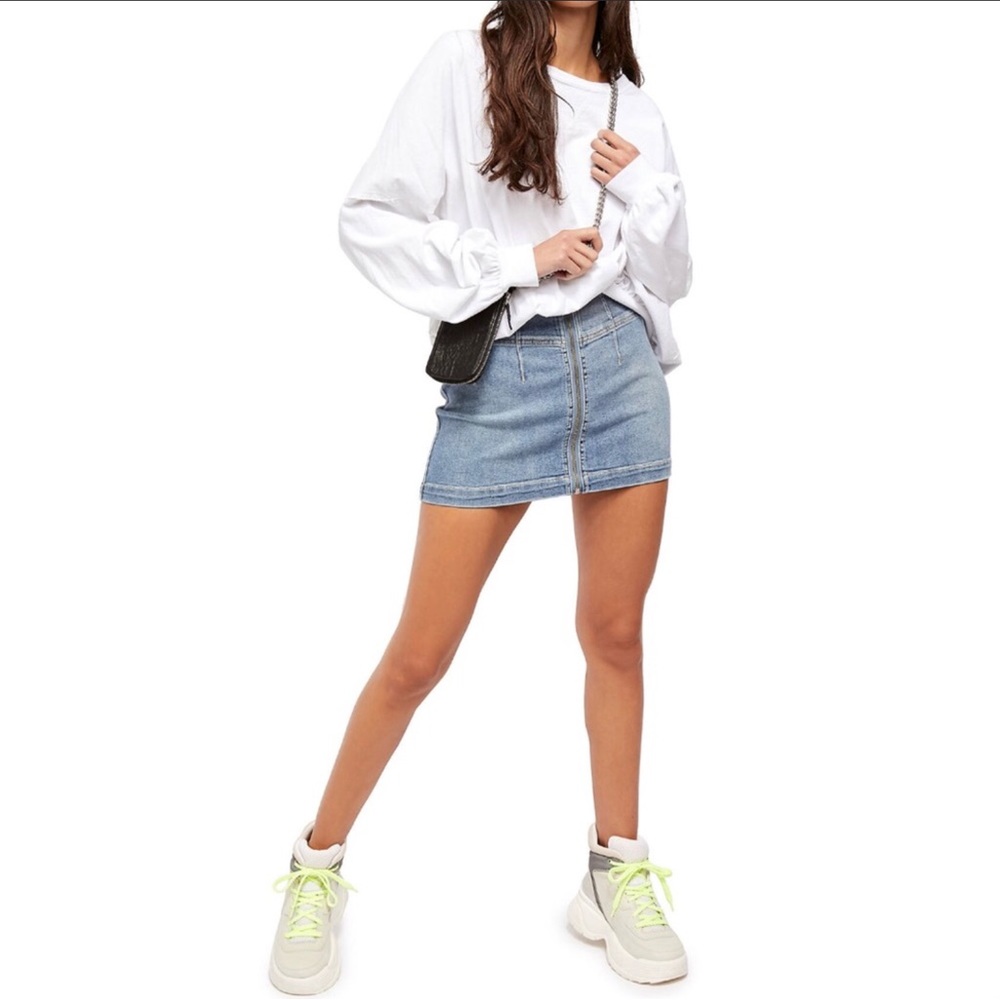 Free People Denim Mini Skirt Size 27